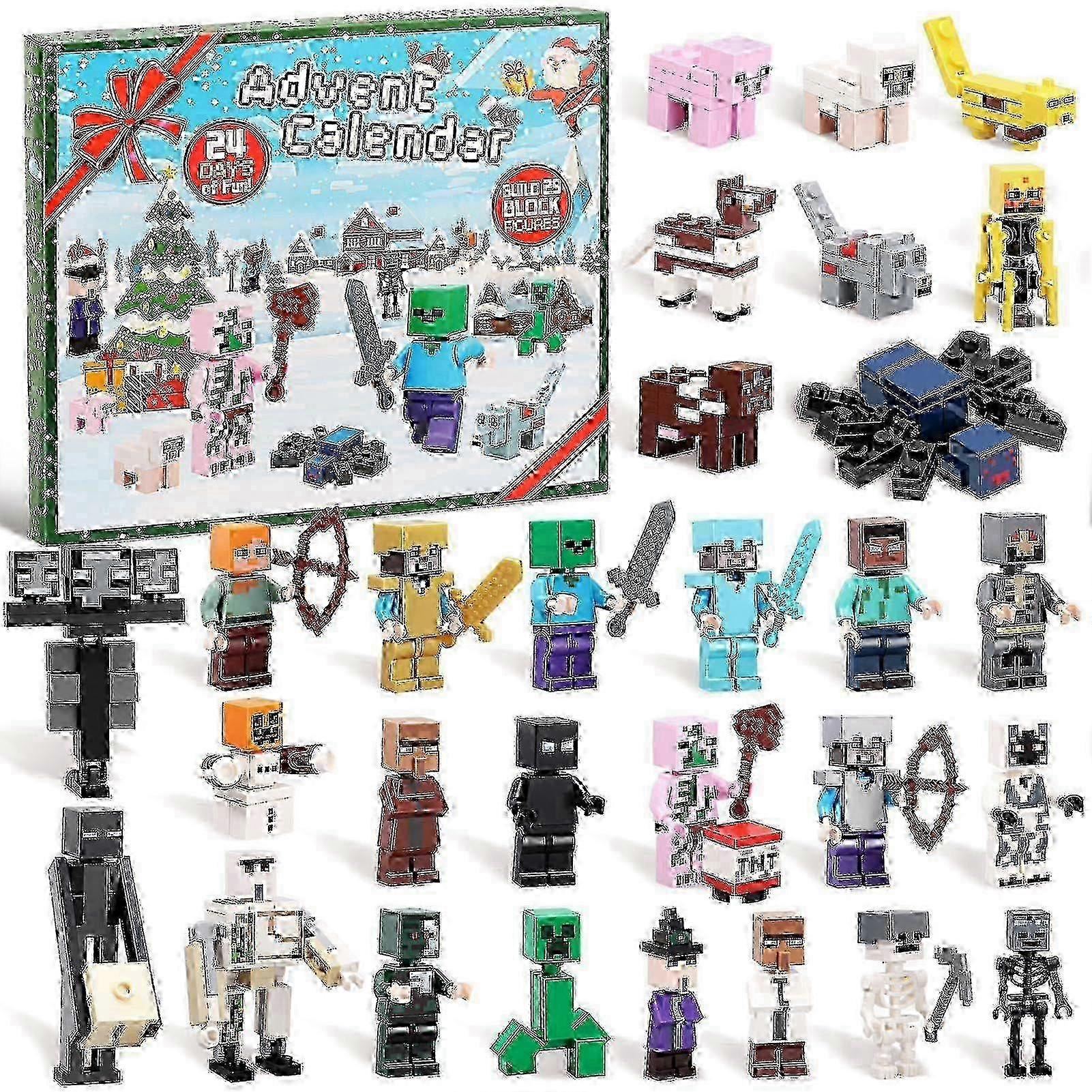 Minecraft Advent calendar 2025 with 24 toy figures and building blocks