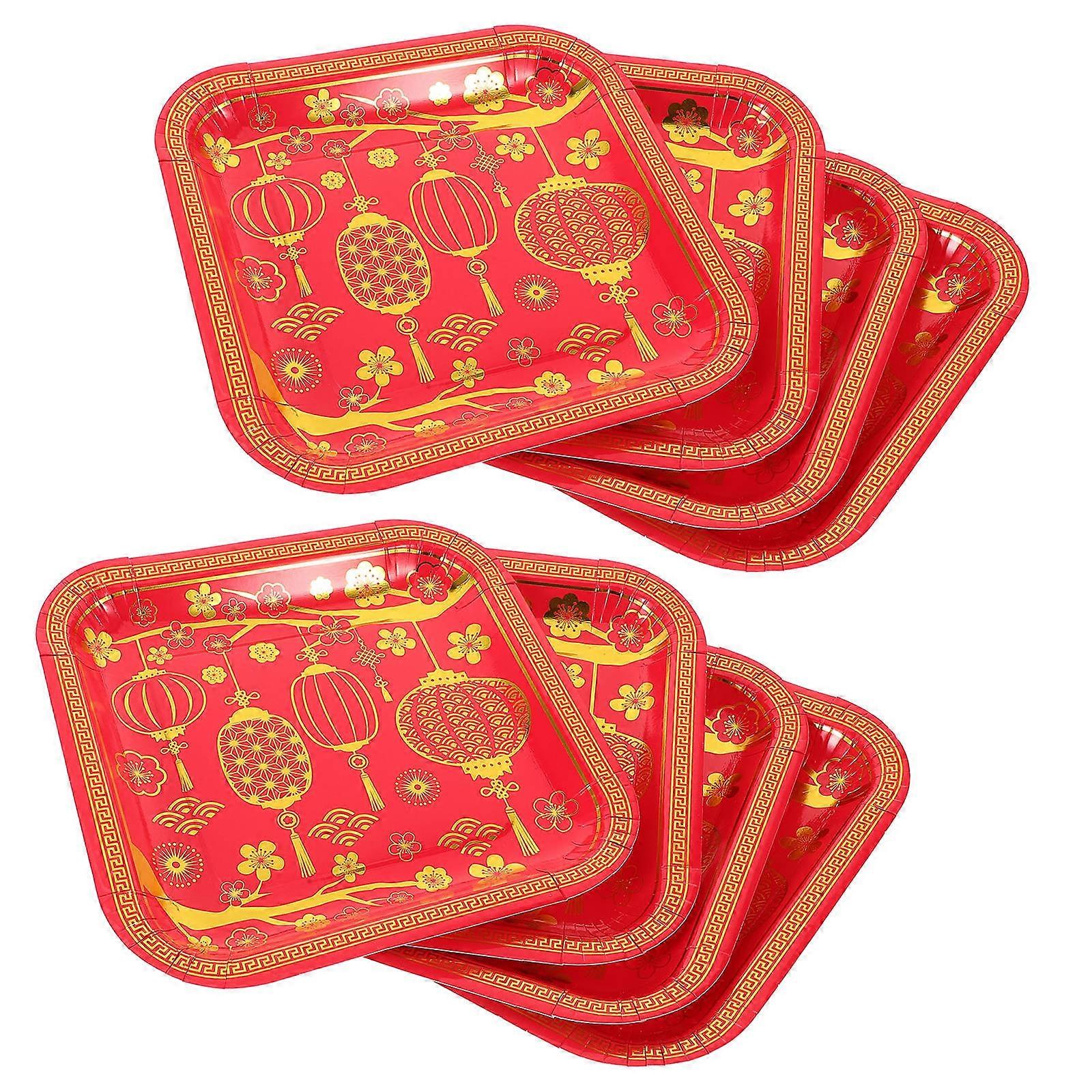 Chinese New Year Party Square Paper Set 16Pcs for Festive