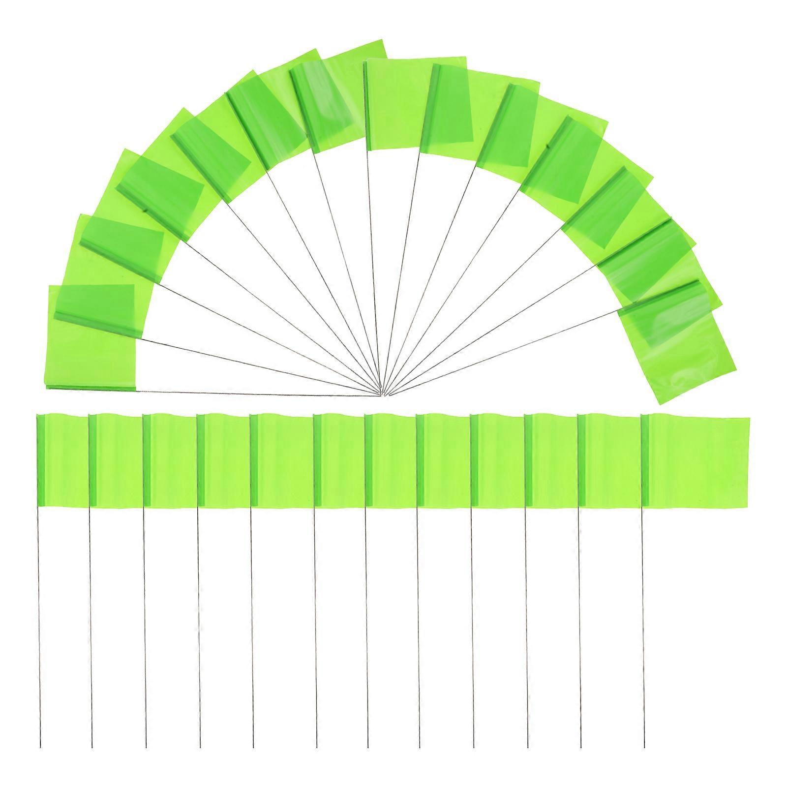 Yard Marking Flags Polyester Ground Flags for Lawn 50Pcs Light Green