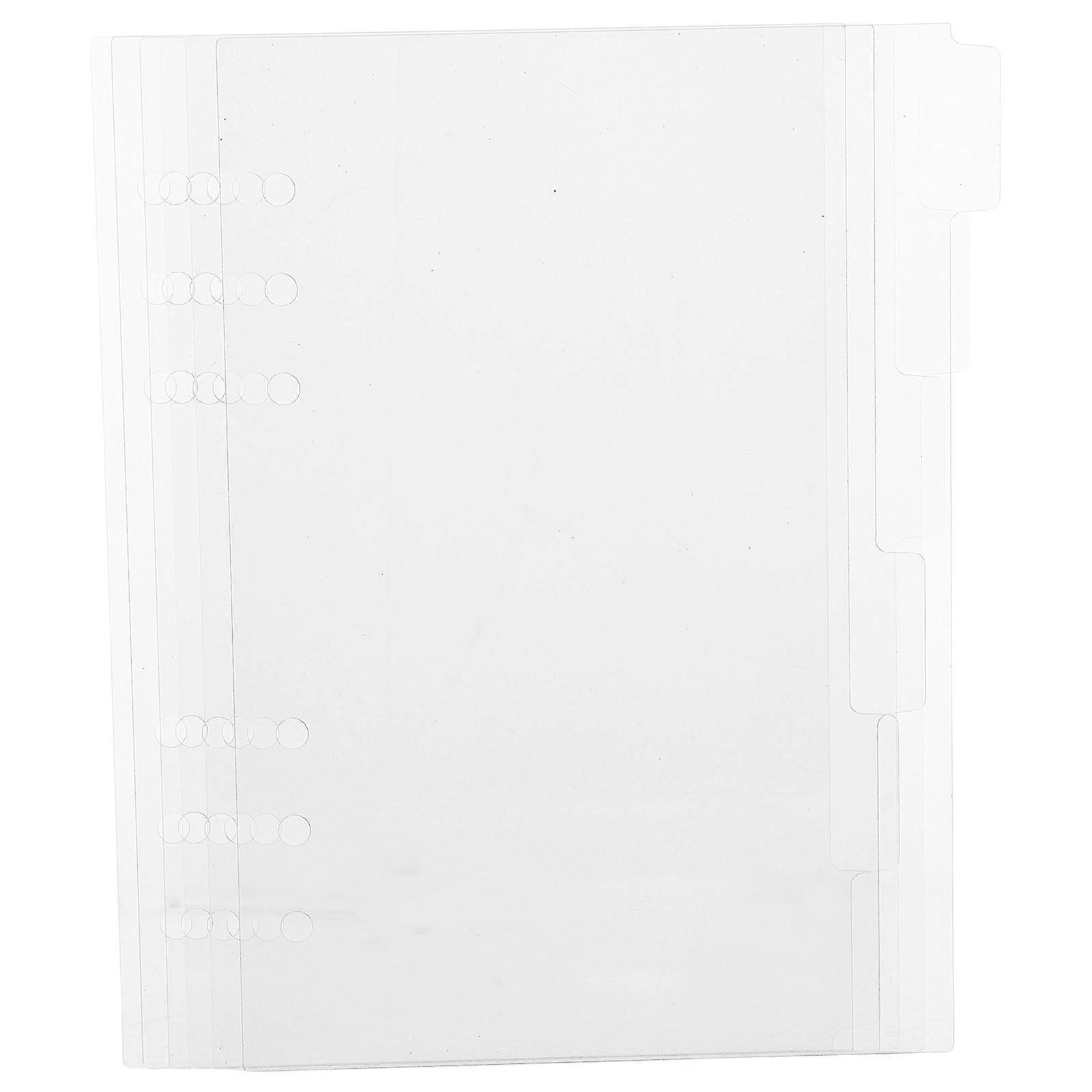 6Pcs Transparent Acrylic Notebook Binder Cover for Office Use Removable
