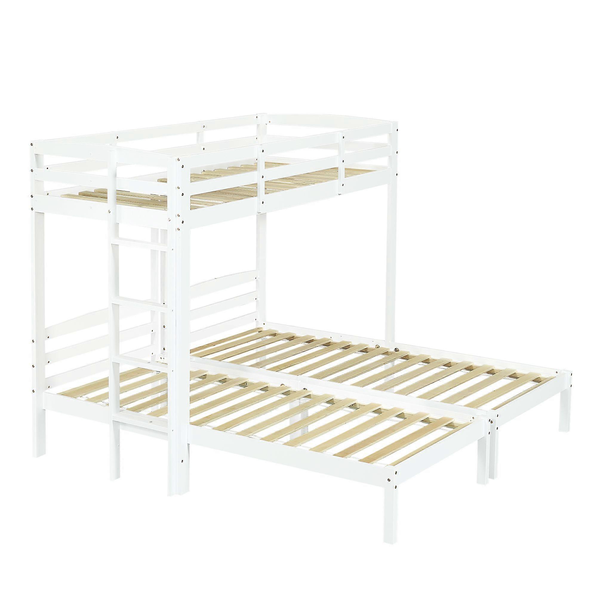 Triple Bunk Bed with Side Ladder for Children and Teens