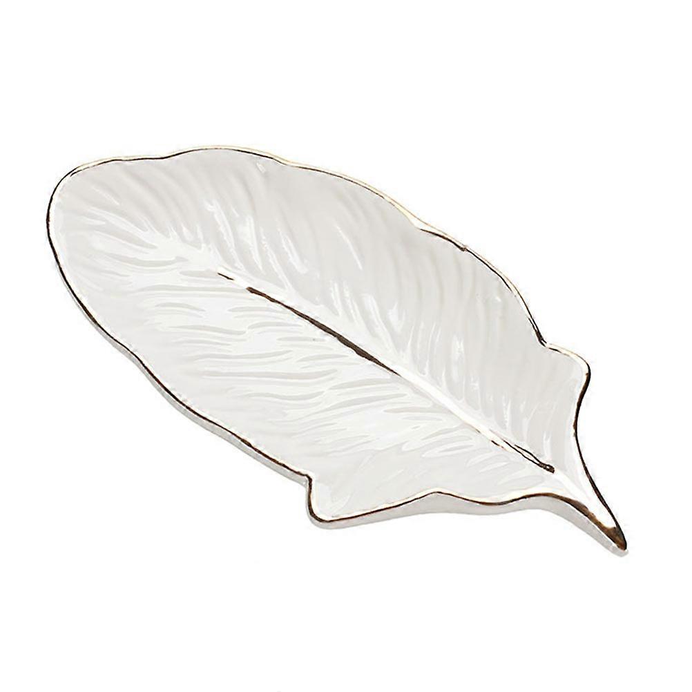 Shape Jewelry Storage Tray Ceramic for Storage 4Pcs White Decor