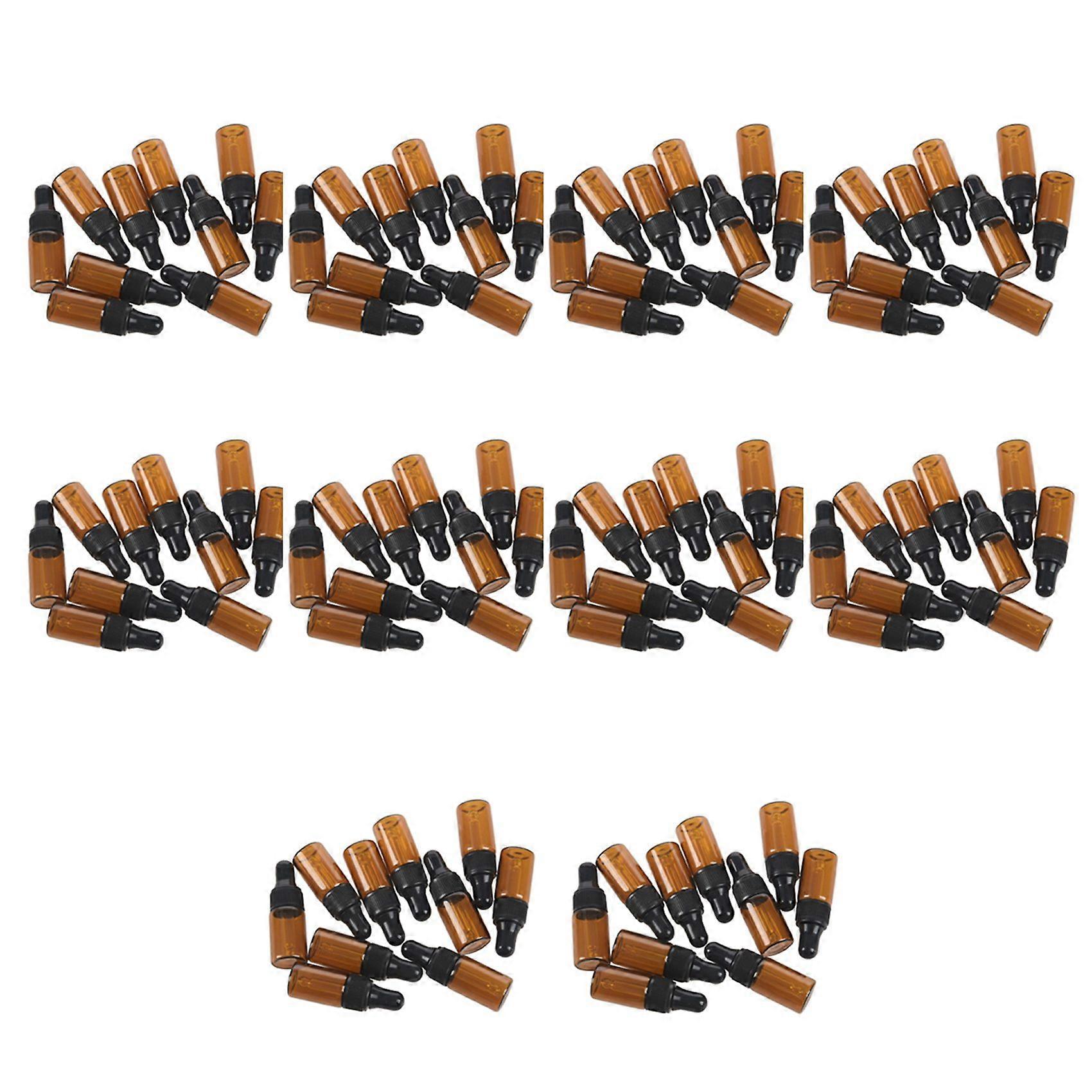 100pcs 3ml Empty Brown Glass Dropper Bottles with Pipette for Essential Oil
