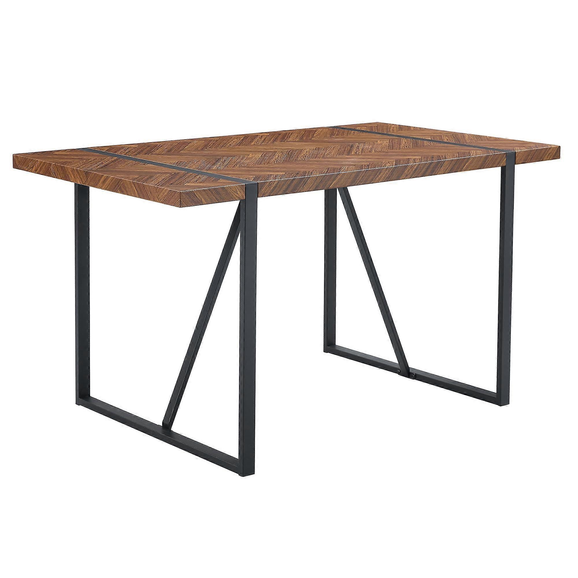 Modern Rectangular Dining Table with Sturdy Metal Legs, 55x31.4x30 Inch MDF for Kitchen and Dining Room
