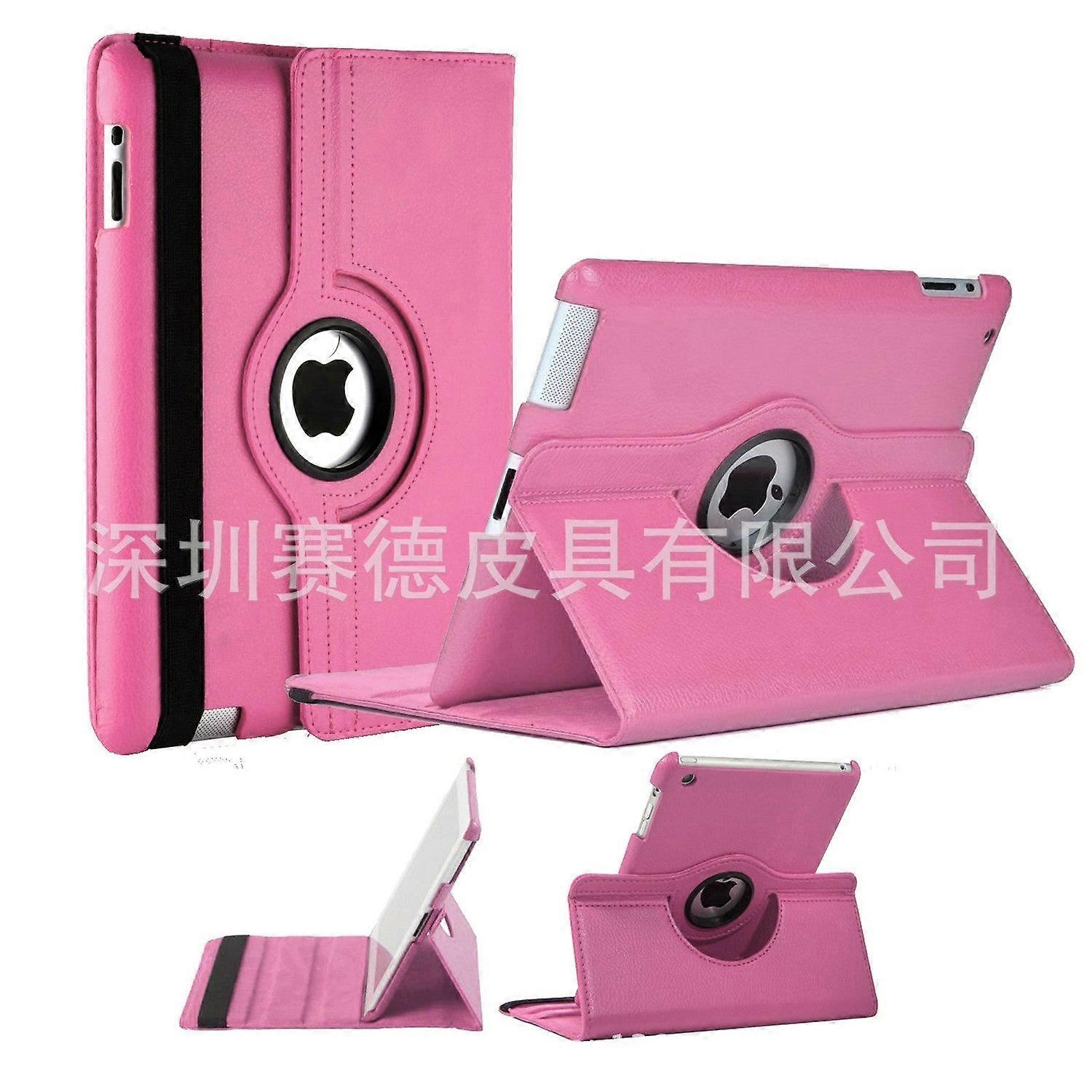 Stylish Case For Ipad 11" Pink Lychee Pattern Rotating Leather