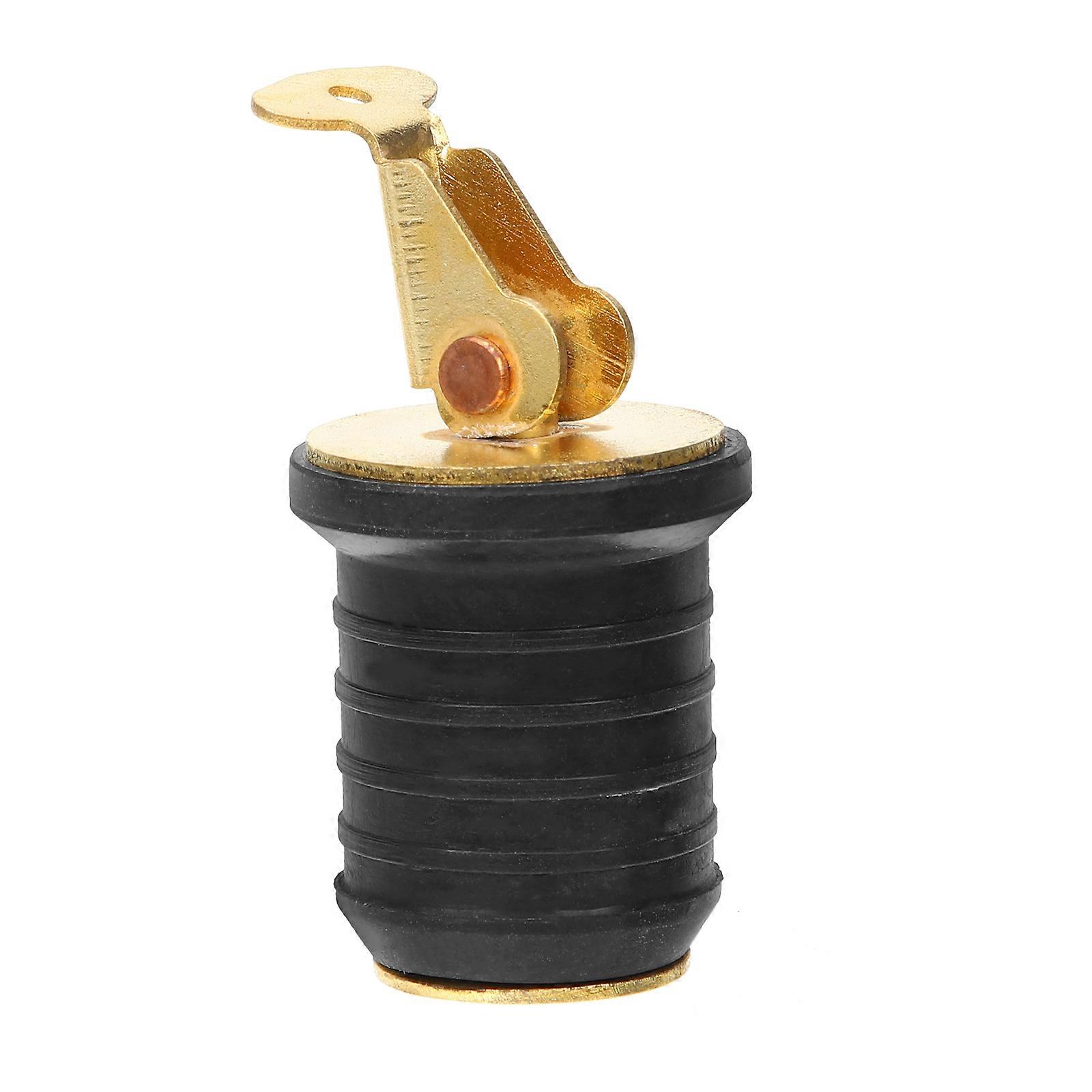 Marine Drain Plug for Kayaks Use Black Rubber and Brass Material Lightweight Portable Strong Durable 0.5 inch