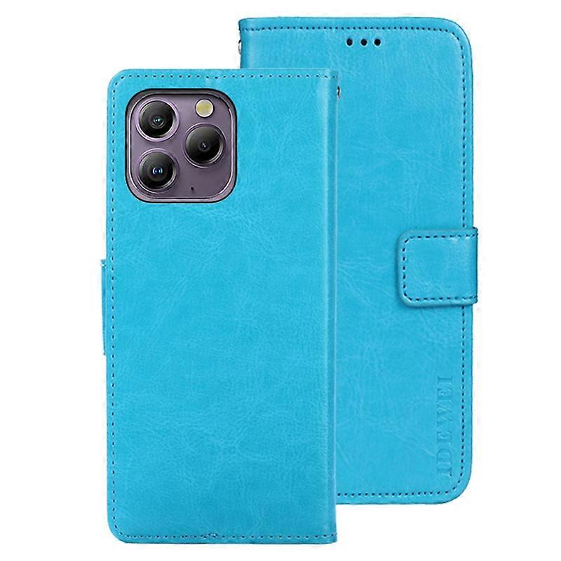 IDEWEI For Blackview A96 Leather Case Crazy Horse Pattern Phone Wallet