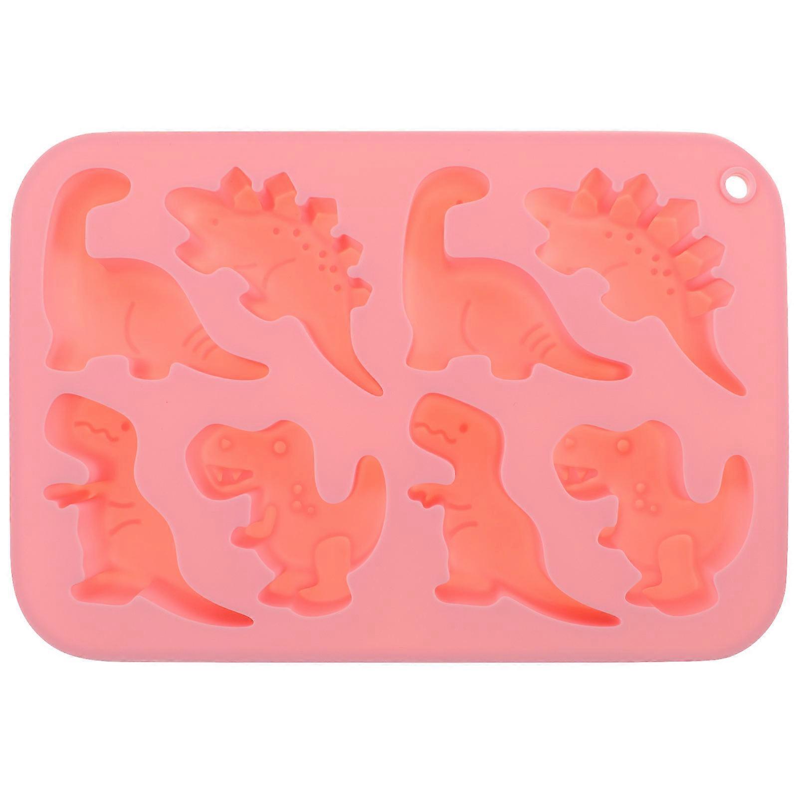 Non-Stick Dinosaur Silicone Mold for Baking 1 Tray Pink Candy Tool