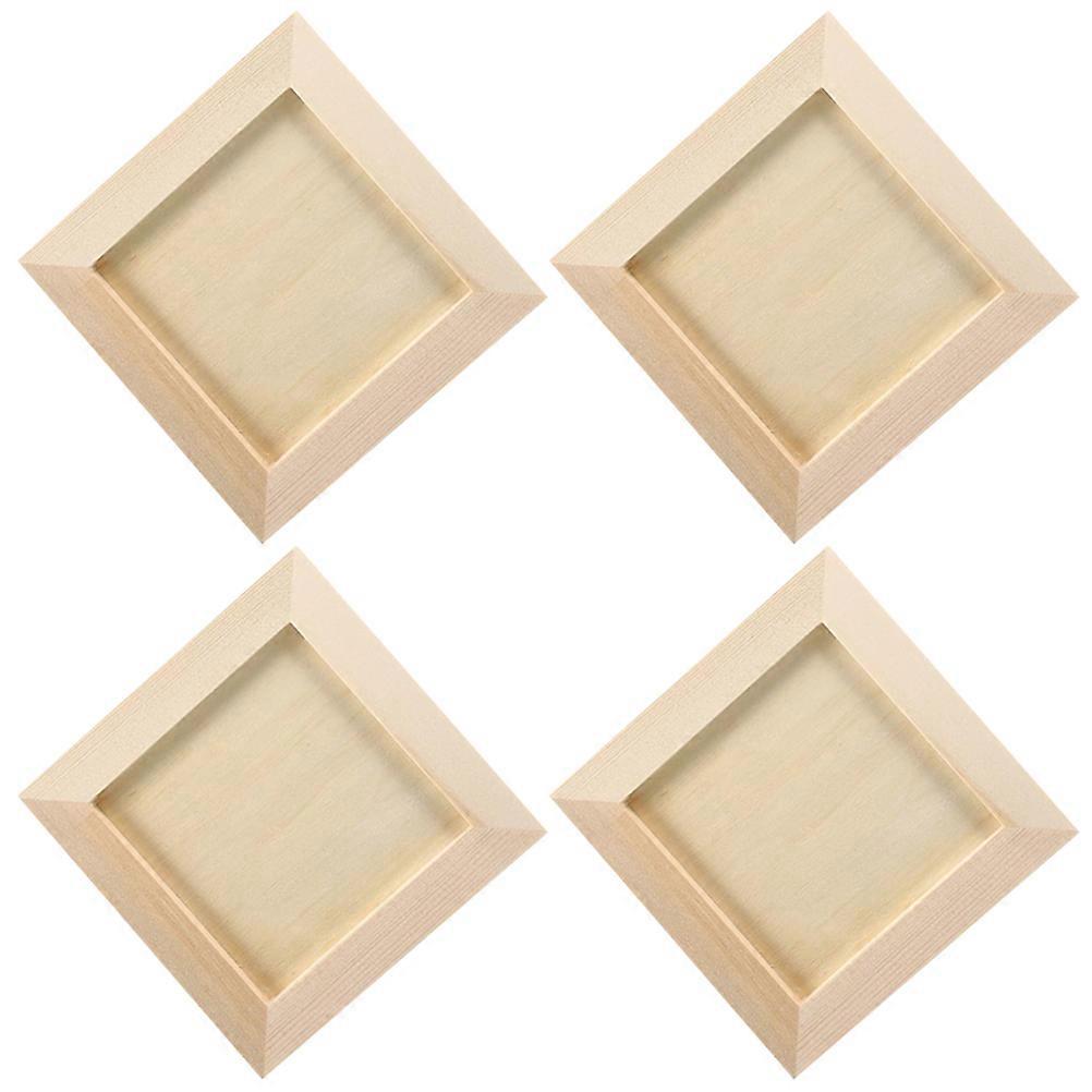 Clay Picture Frames Wood Frame for DIY Making 4Pcs Beige Decorative Frames