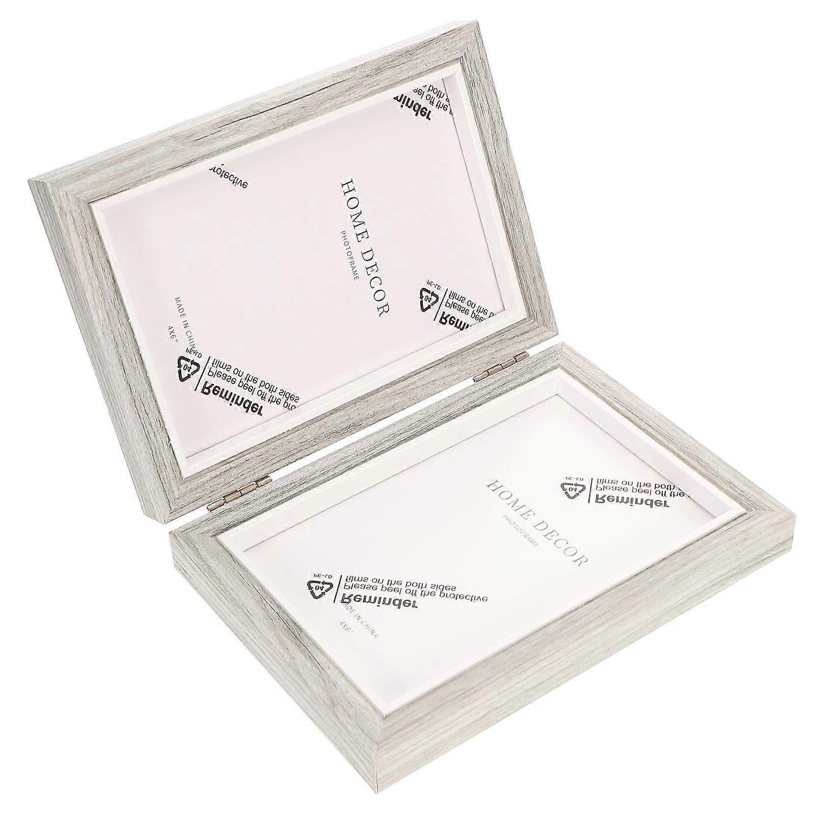 Desktop Photo Frame Foldable Dual Photo Display Rectangular For Home Decor 1Set