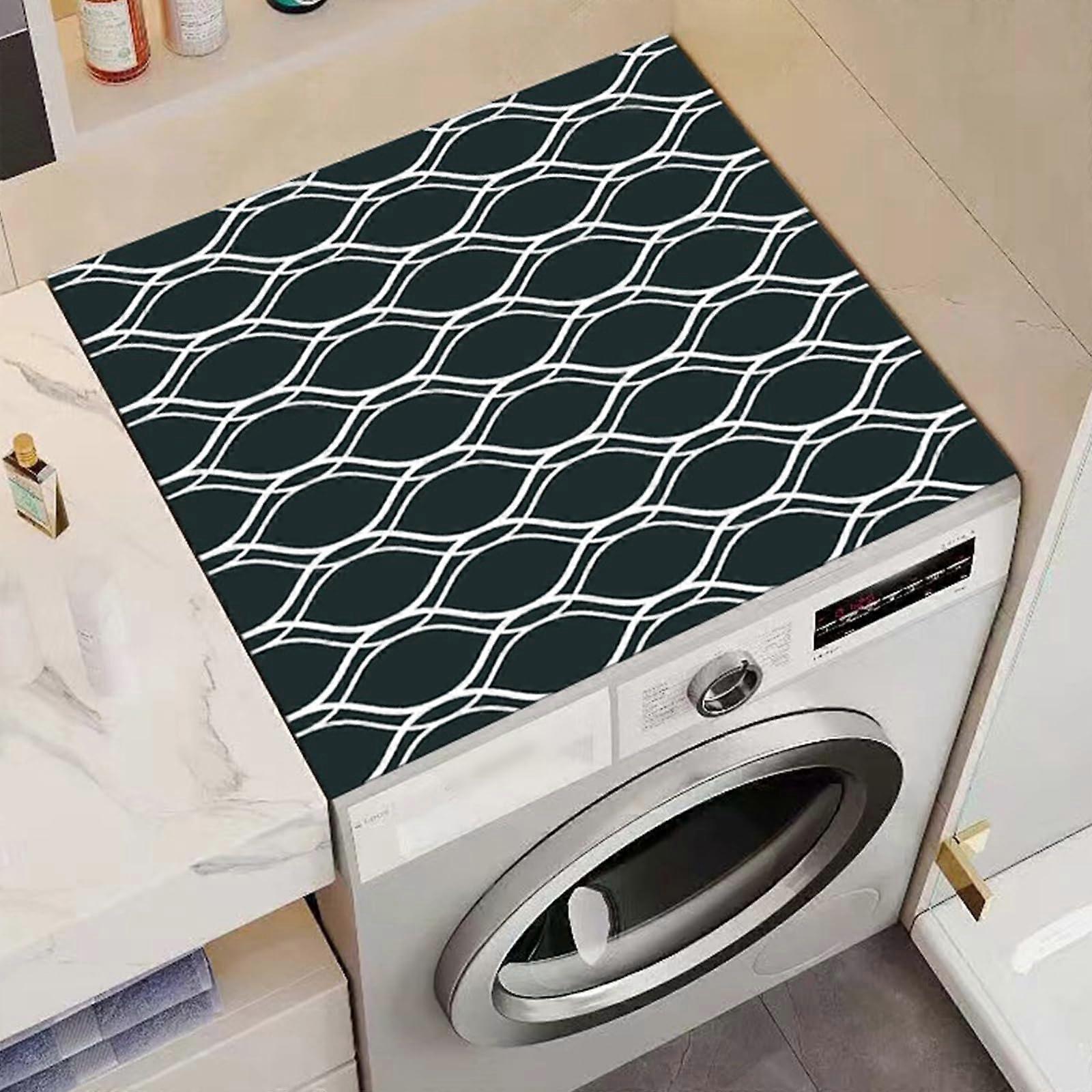 Washing Machine  Cover Waterproof NonSlip Dustproof Protector Mat 40x40cm Geometric #06