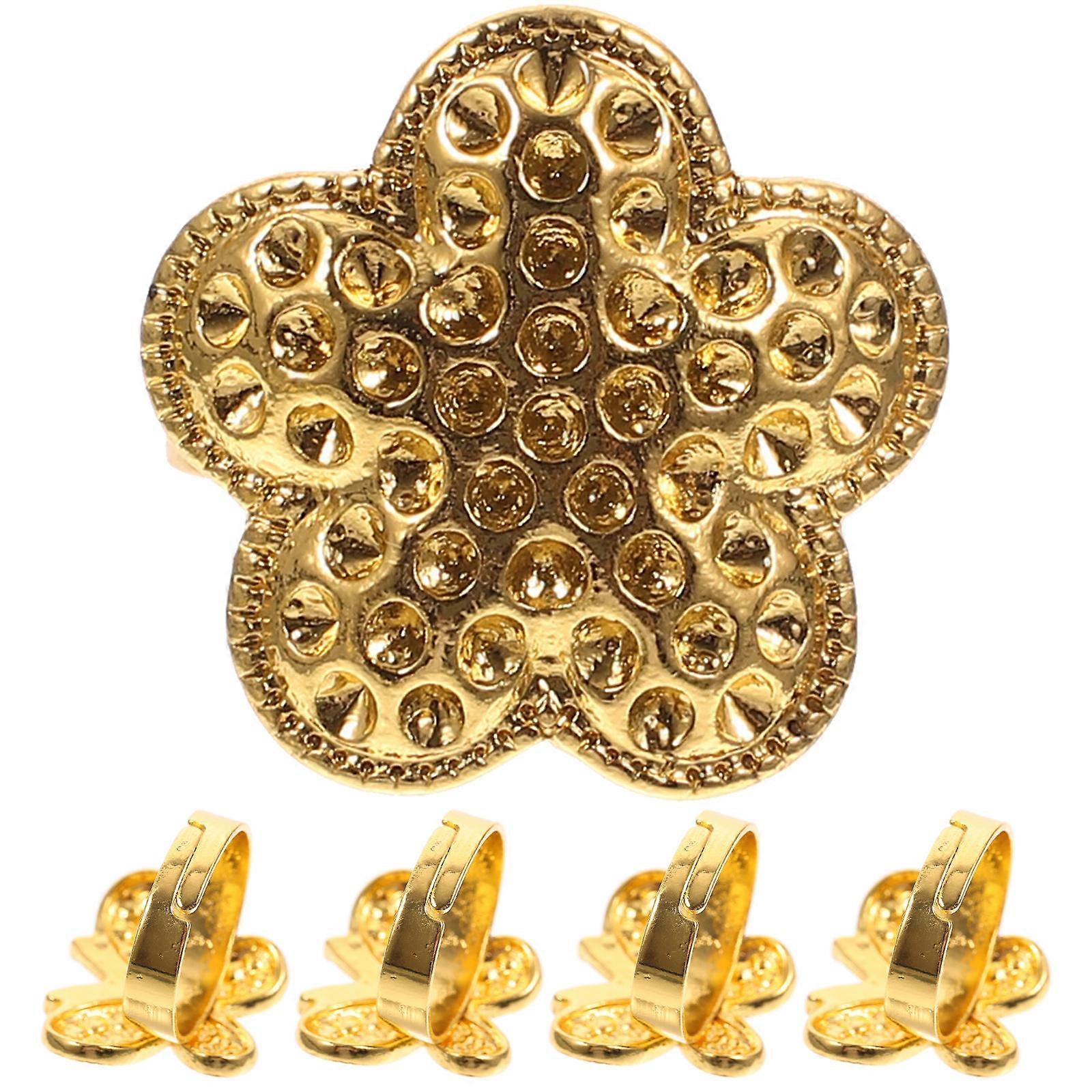 Portable Ring Thimbles for Hand Sewing Adjustable Finger Protectors 5Pcs