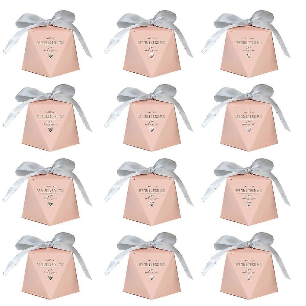 Candy Paper Box Wedding Packaging Box for Storage Use 50Pcs Pink Gift