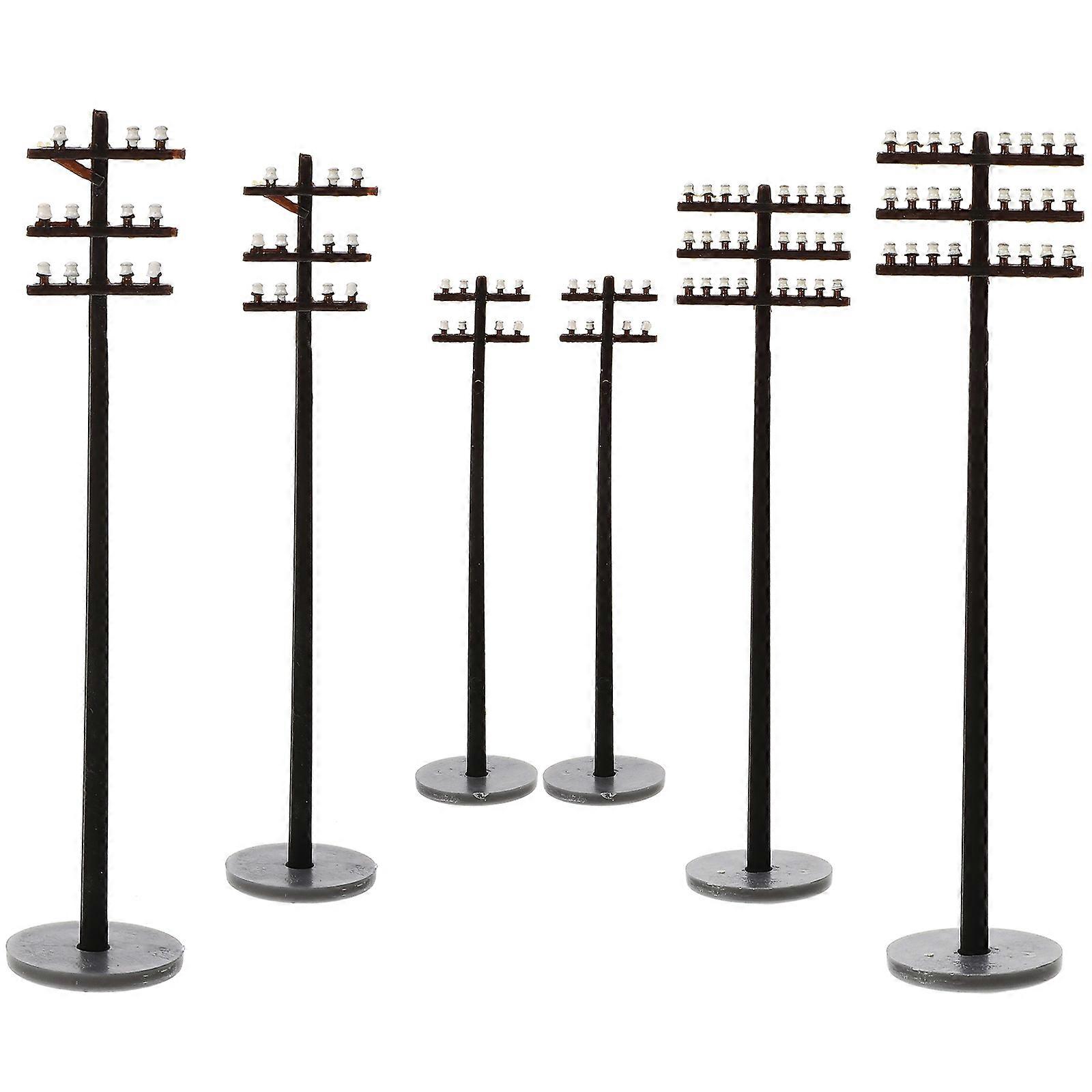 Plastic Telegraph Poles Mini Model for Decor 30Pcs Set