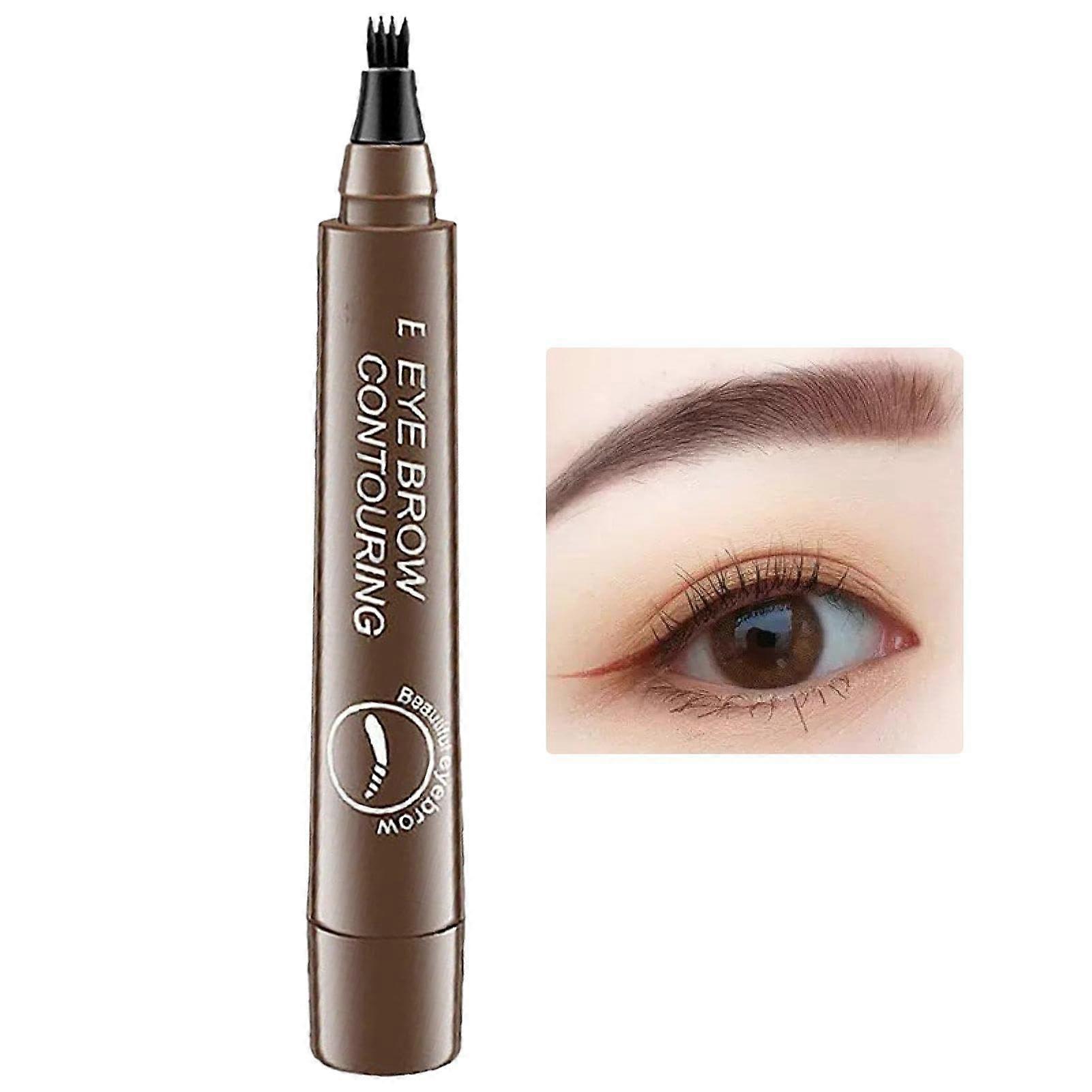 Waterproof Microblading Eyebrow Pen with 4 Prong Tip for Natural Long Lasting Brows