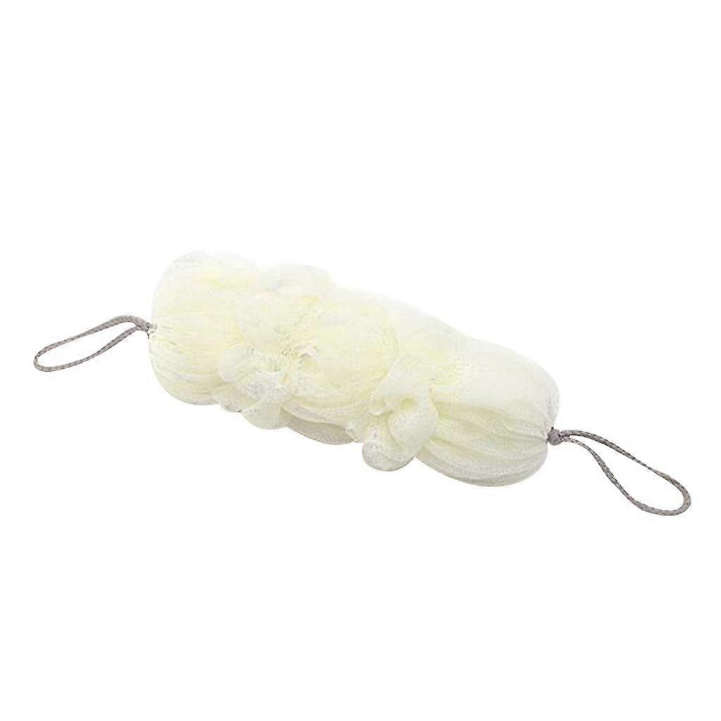 Bath Loofah Soft Mesh Beige Exfoliating Shower Sponge with Handle for Gentle Skin Cleansing