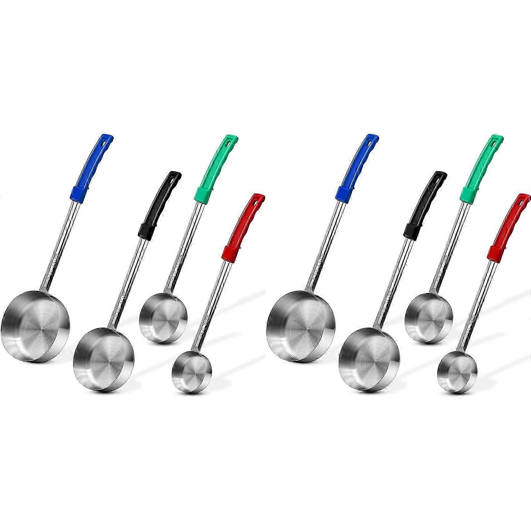 8x Stainless Steel Solid Portion Control Ladle Spoon compatible Weight Watchers, Buffets,Parties 2oz