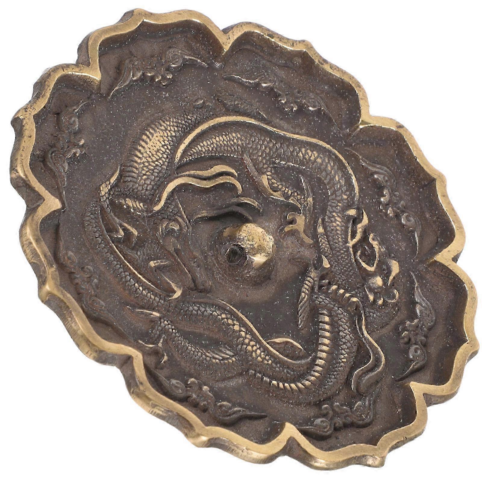 Golden Copper Mirror Ornament for Blessing Decor 2Pcs Set