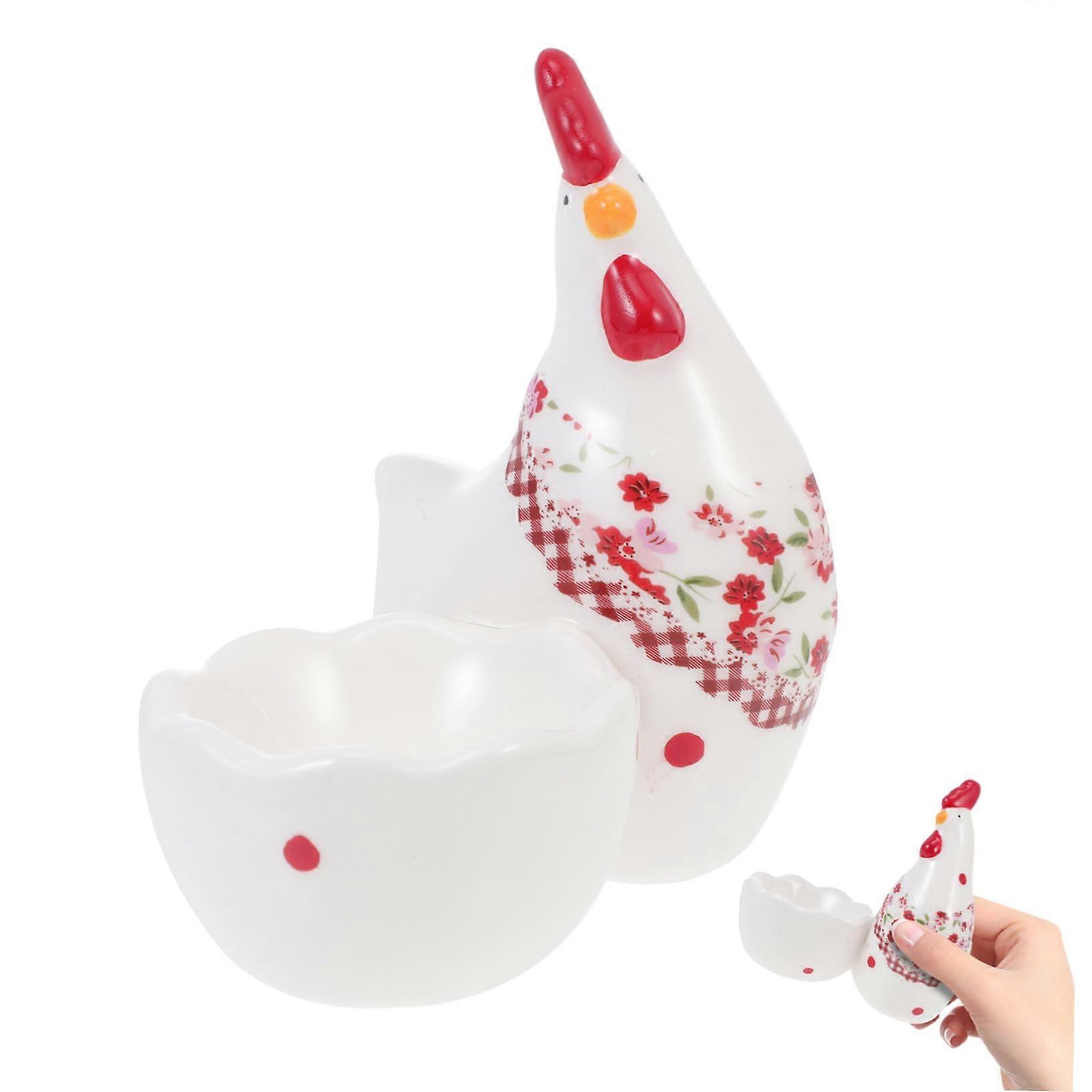 Ceramic Egg Cup for Boiled Eggs Decorative Design Easy Clean Porcelain Holder for Breakfast