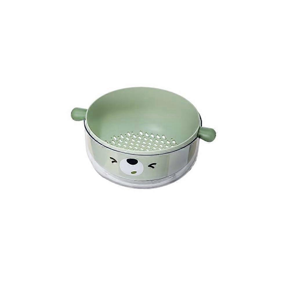 Double Layer Vegetable Washing Basket with Strainer for Fruit, Keeps Kitchen Dry, Green