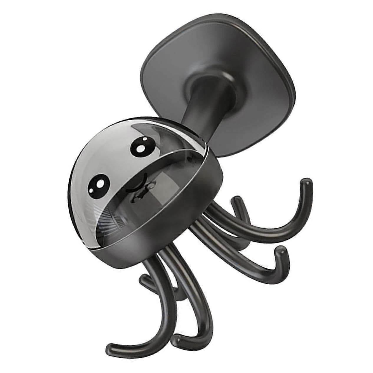 Rotating Kitchen Utensil Holder with 360° Hooks, Wall Mounted SpaceSaving Hanging Organizer
