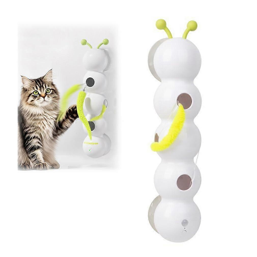 USB Rechargeable Interactive Cat Toy with Smart Motion Sensor and Automatic Tail Movement for Indoor Wall Mount