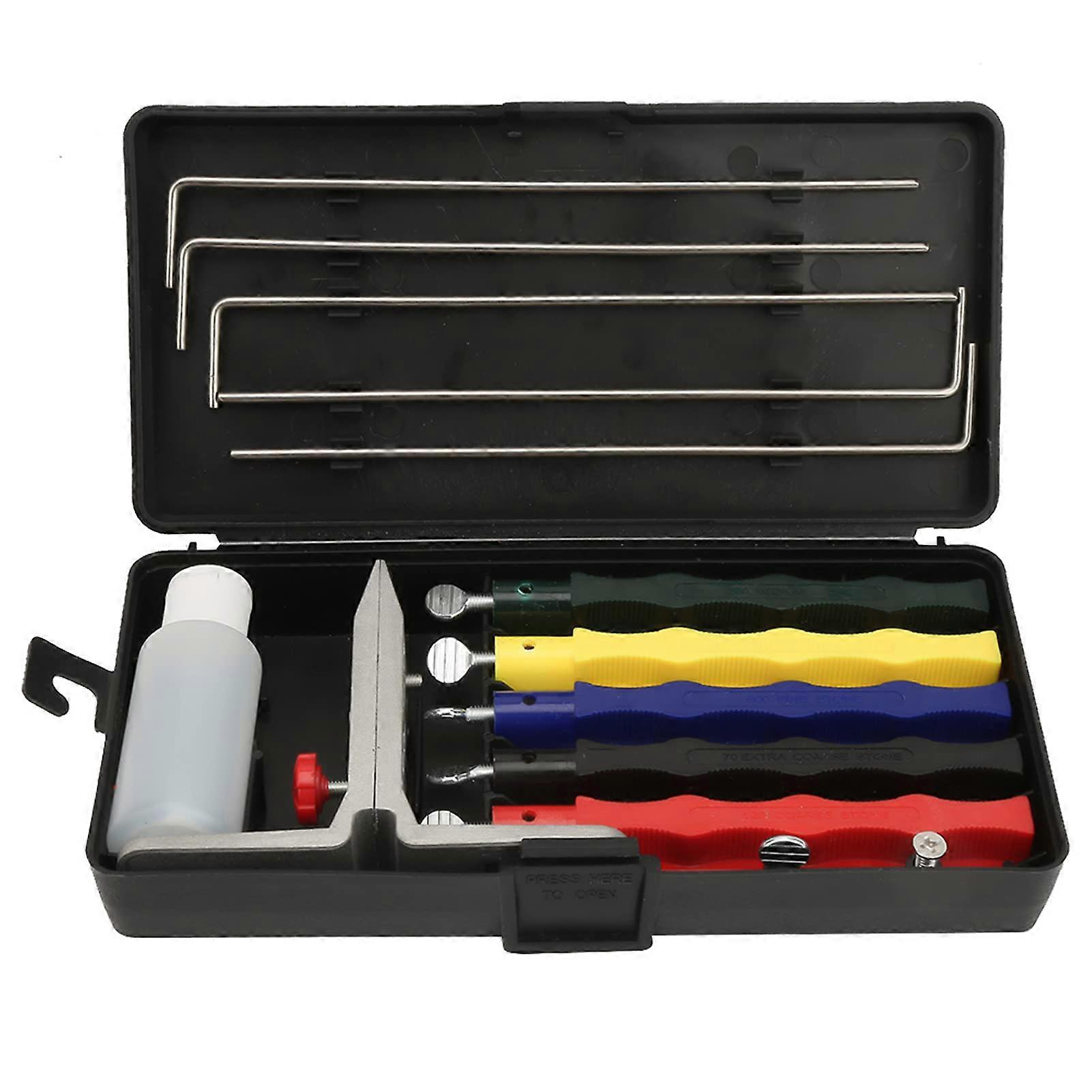 Knife Sharpening System with Precision Fixed Angle, Professional Kitchen Sharpener Stone Kit