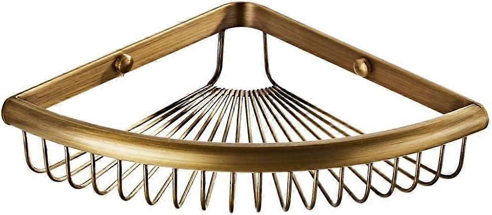 Solid Brass Corner Shower Shelf Wall Mounted Bathroom Organizer Space Saving Storage Rack