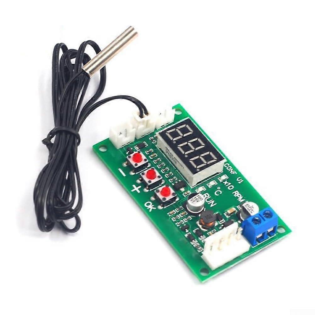 PWM Fan Speed Controller with Temperature Probe DC 1248V for Industrial Cooling 4Wire