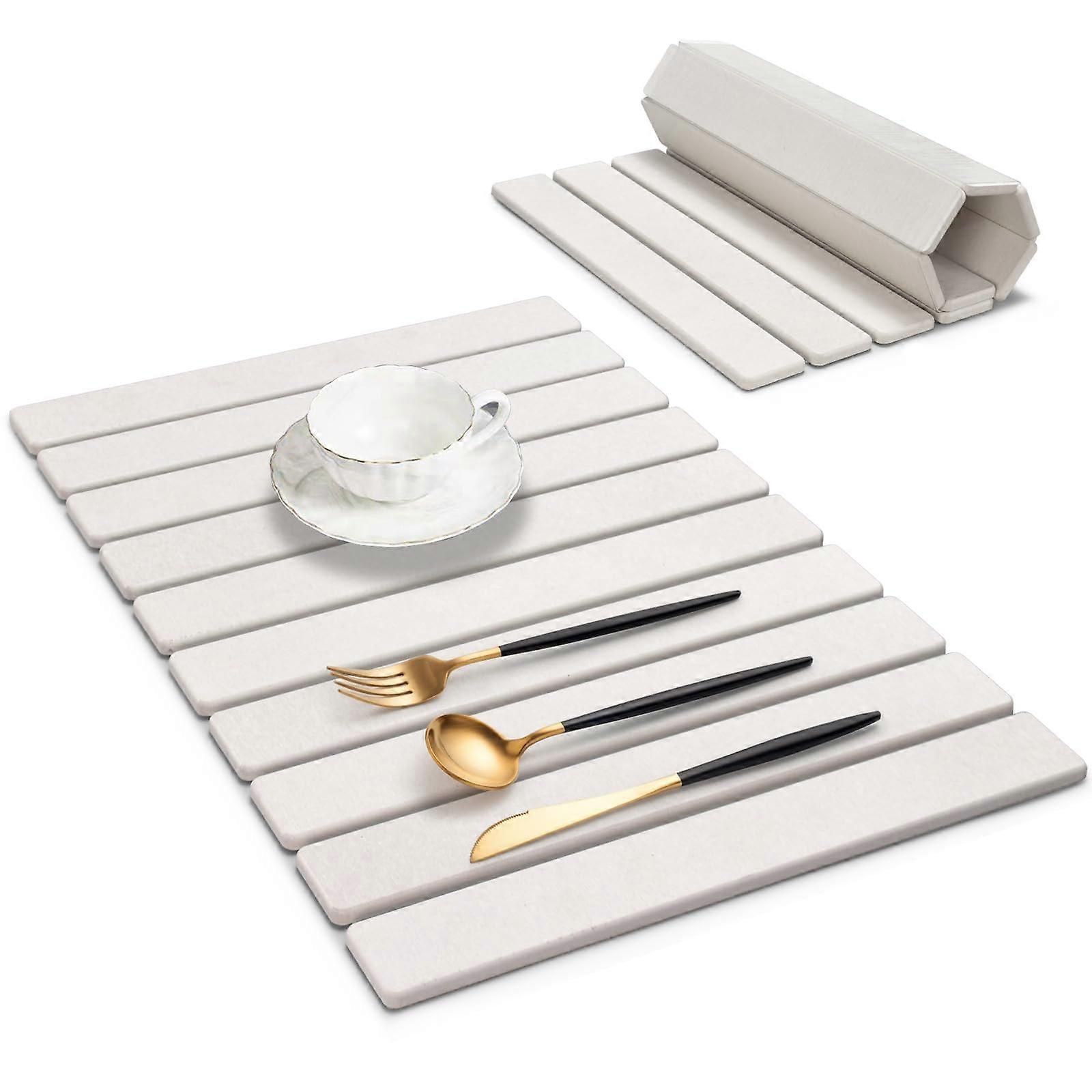 Extra Large Diatomaceous Earth Dish Drying Mat 24x16 Fast Drying EcoFriendly Countertop Accessory