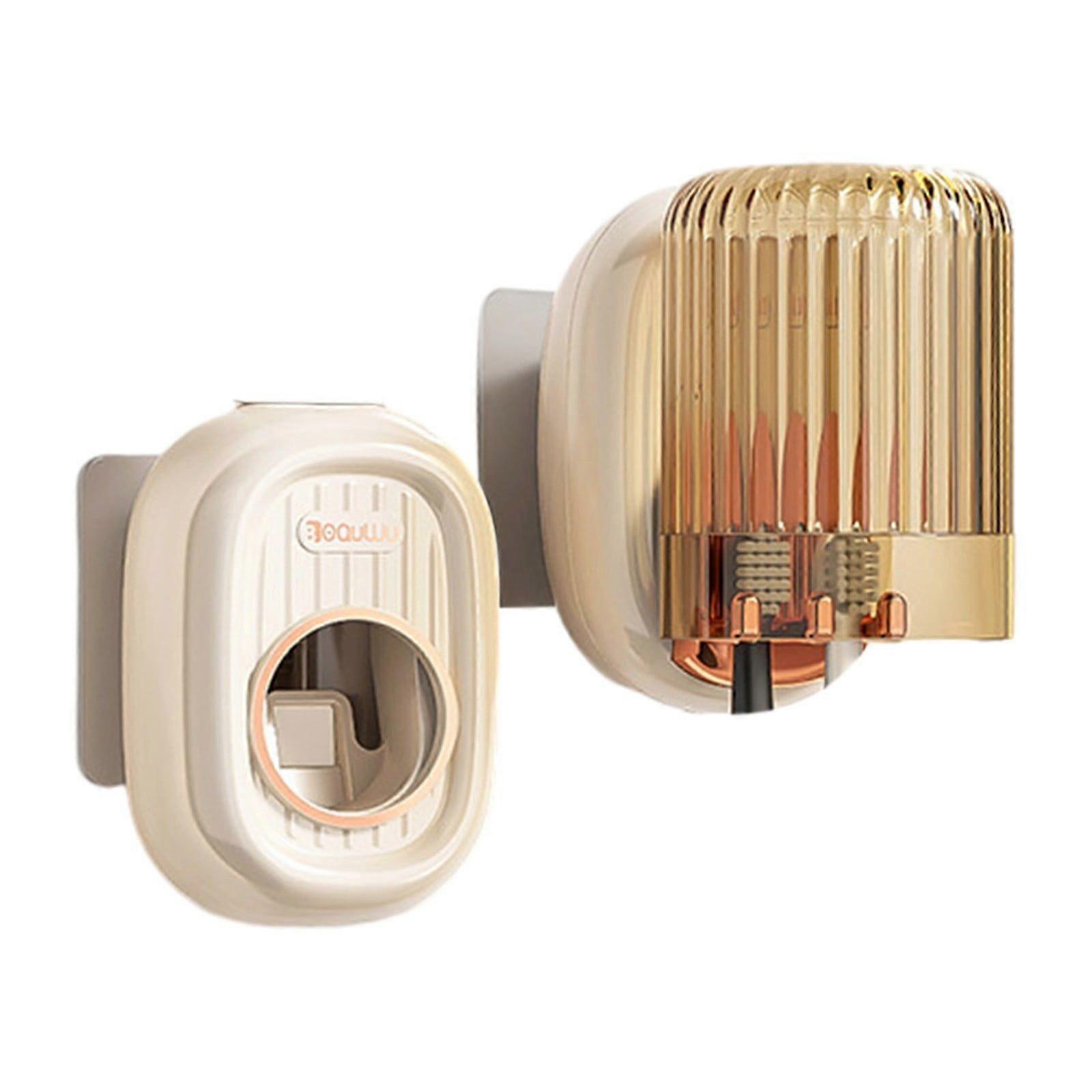 Toothbrush Rack- No Punching Mouthwash Cup- Wall-mounted Bathroom Toothpaste