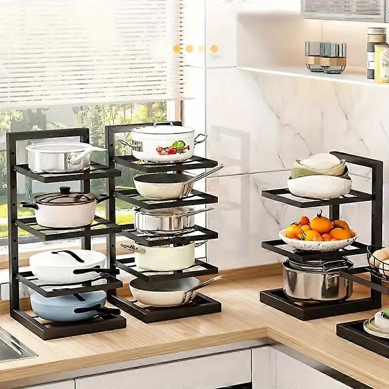 Adjustable Multi-Layer Kitchen Storage Shelves Pot Racks Sink Organizers Cabinet for Efficient Space Saving