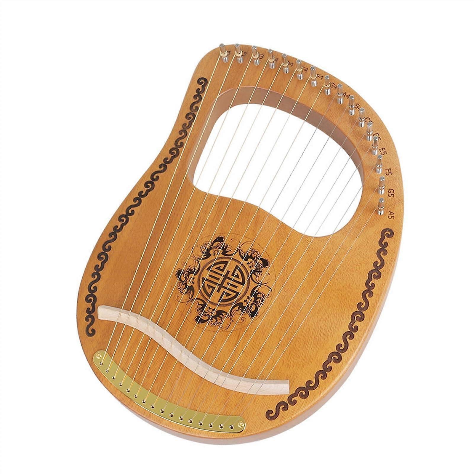 Lyre Harp 16 String Mahogany Small Harp Clear Warm Sound Beginner Friendly Gift Ready