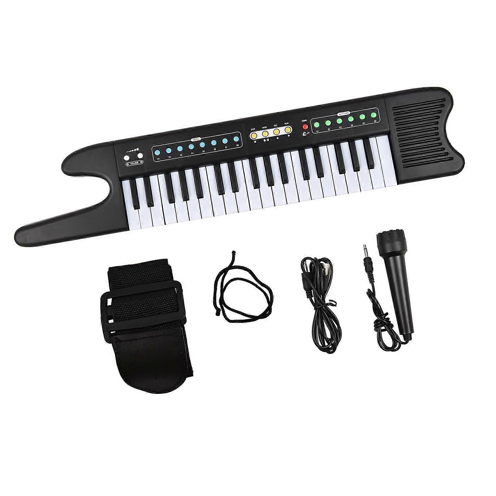 37 Key Electronic Keyboard Piano with Lessons, Record Playback, USB Power and Strap for Beginners