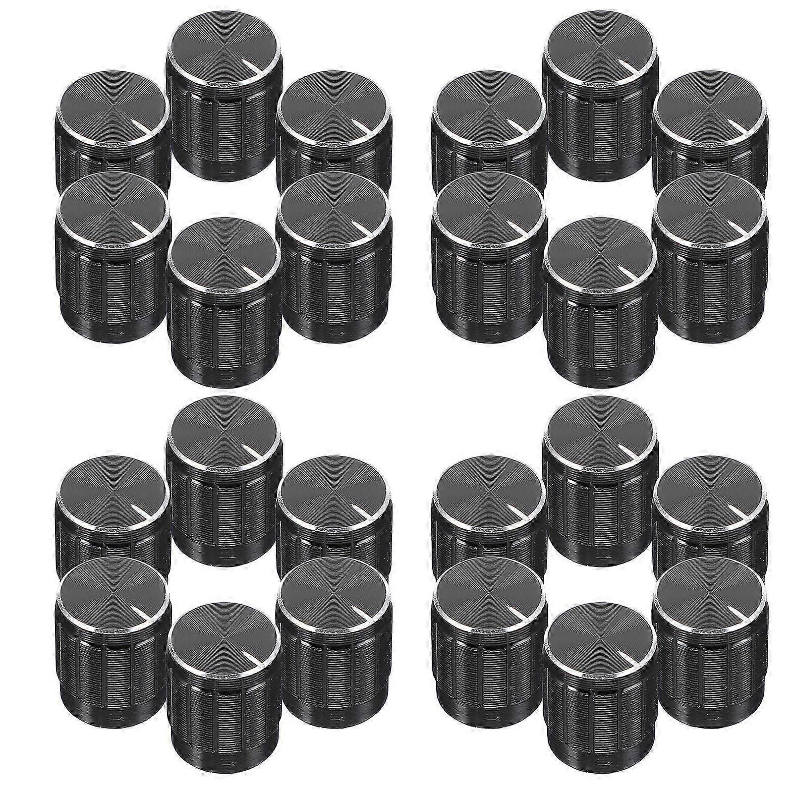 24 potentiometer knobs, insert shaft potentiometer volume control knob (black).