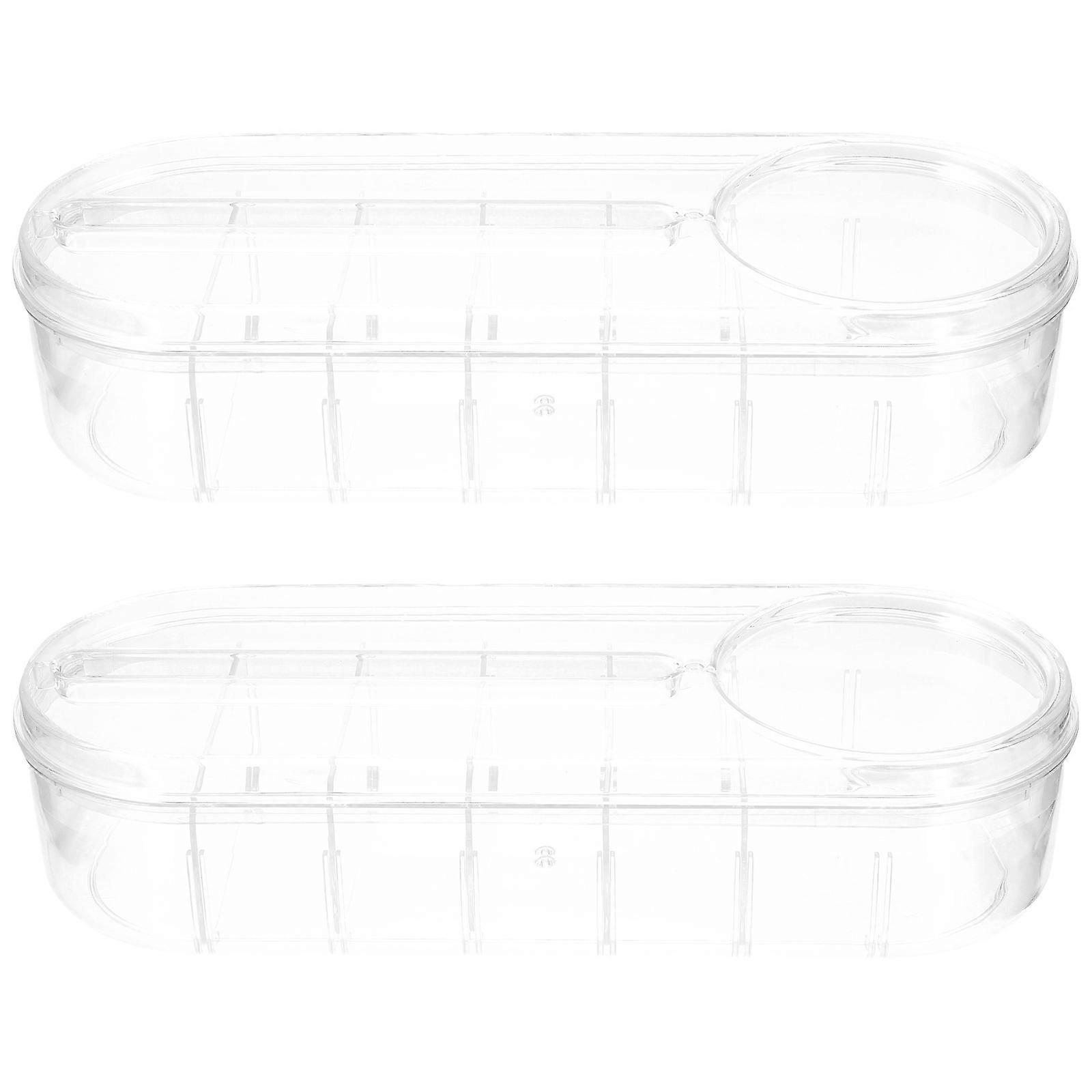 Clear USB Cable Organizer Desktop Cable Storage Box for 4Pcs