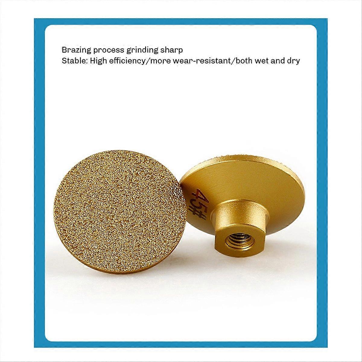 2PCS 45 M10 Brazed Flat Grinding Head Abrasive Polishing Stone Grind