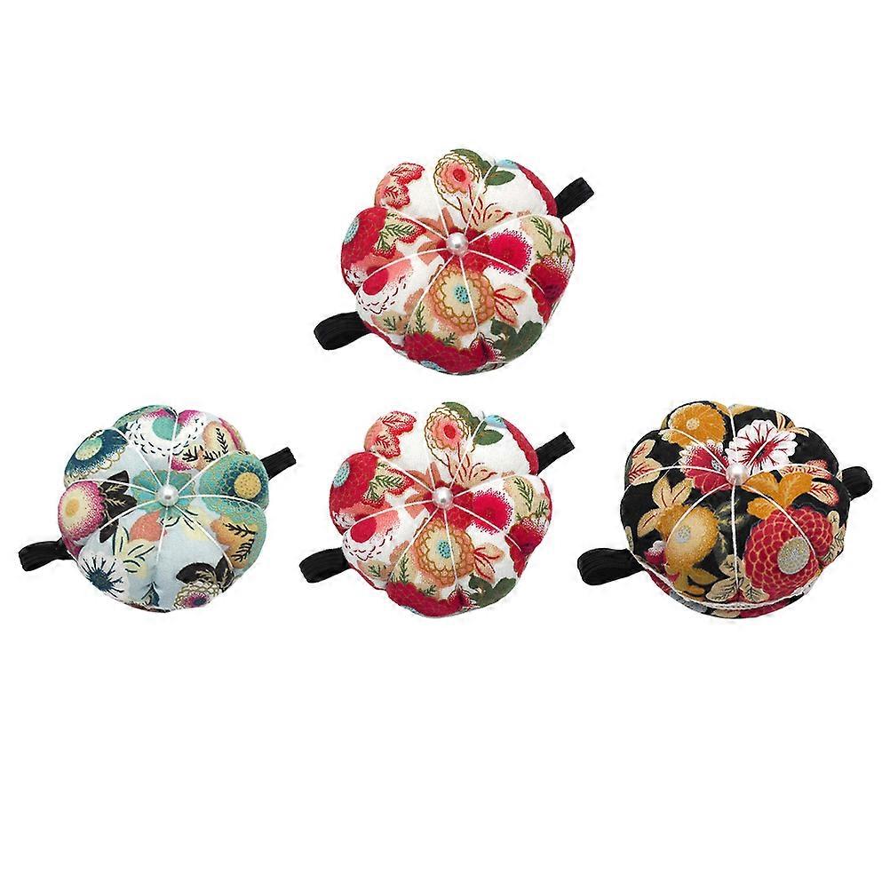 Sewing Pin Cushion Pumpkin Shaped for Needle Use 4Pcs Assorted Color