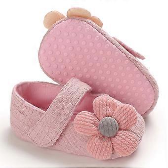 Chaussons pour bébés garçons et filles, bottines douillettes en polaire à fleurs, semelle souple, chaussettes chaudes à motifs, roses, 12-15 mois