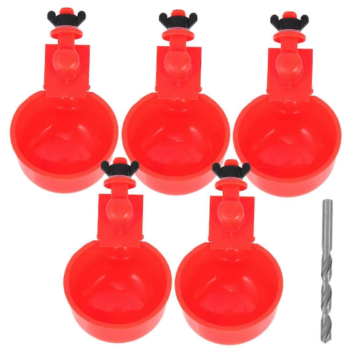 Automatic Chicken Waterer Cups with Drill Bit, Water Saving Design for Poultry Coop