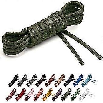 Waxed Round Laces (2 Pairs) - Leather Laces For Oxford Formal Bootsmilitary Green-YKY416