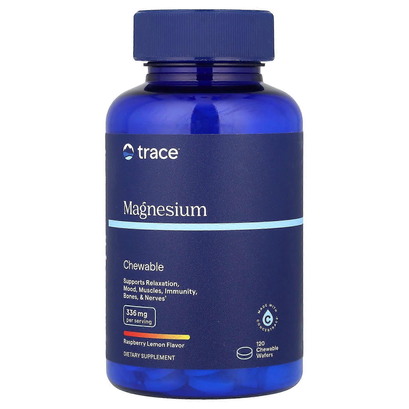 Trace Minerals , Magnesium Chewable, Raspberry Lemon , 120 Chewable Wafers