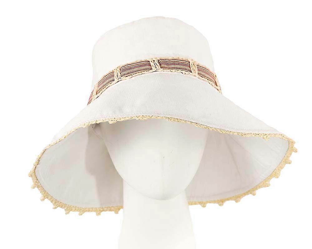 White ladies summer beach hat CS021W