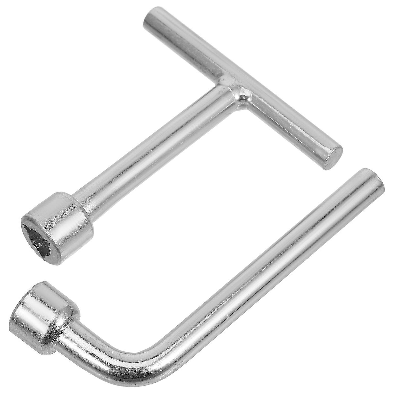 Triangular Socket Key Sturdy Stainless Steel for Electrical Cabinet 2Pcs