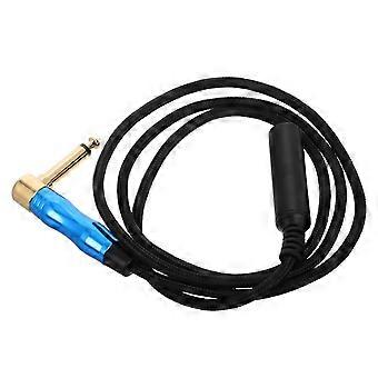 Câble d'extension coudé 1/4" 6,35" TS mâle-femelle avec connecteur audio robuste et sangle pour une transmission sonore haute fidélité, 1 m