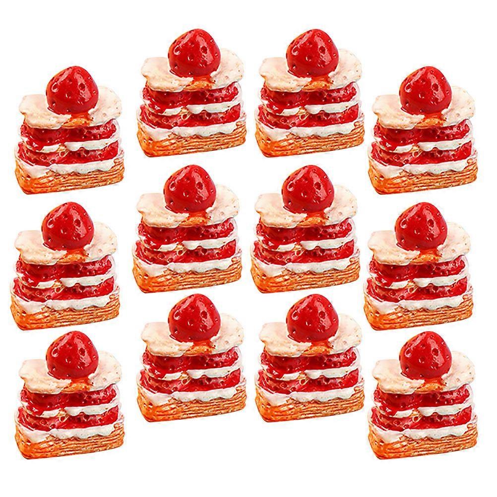 Strawberry Artificial Cake Decoration for Simulation Cake Model 16Pcs