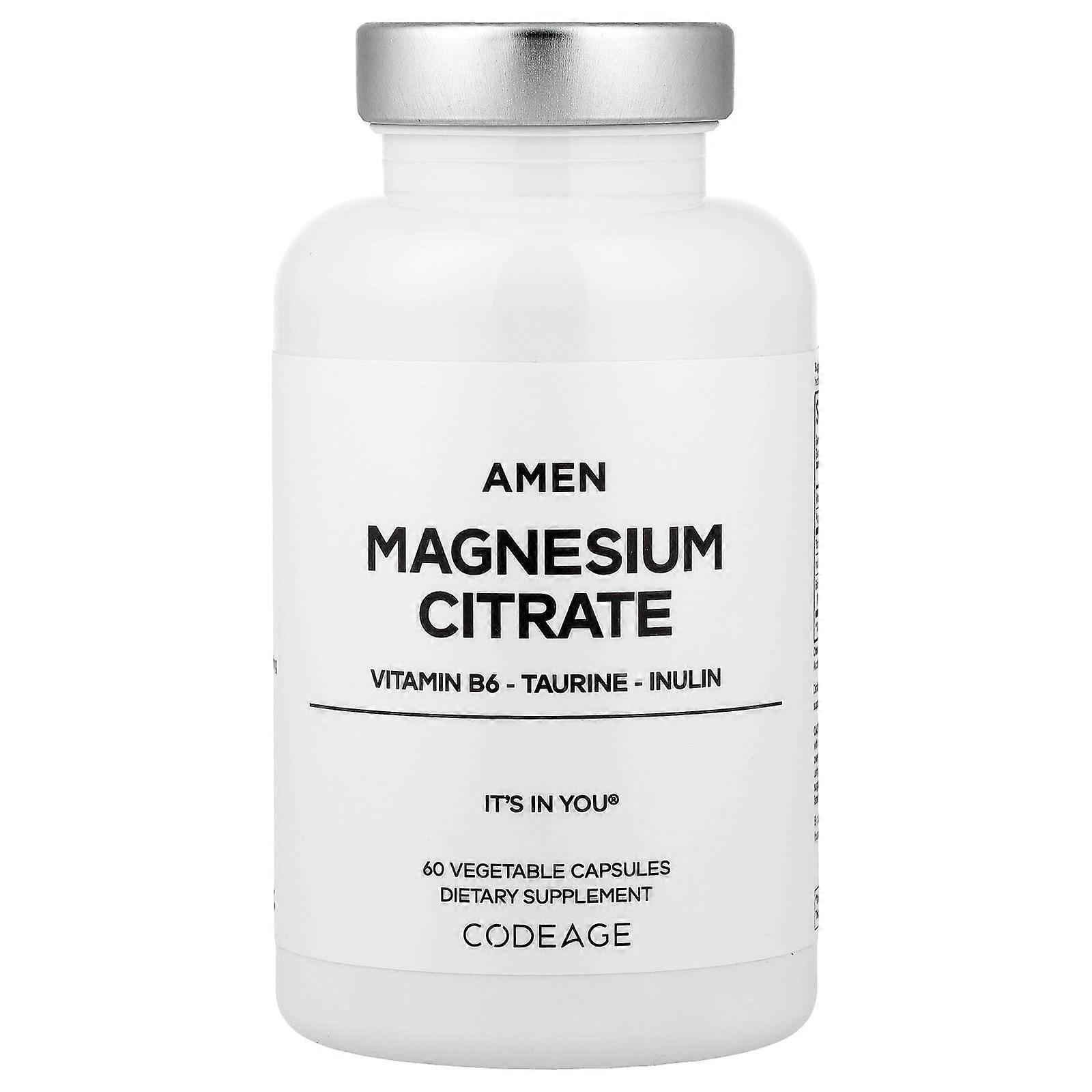 Codeage, Amen Magnesium Citrate, 60 Vegetable Capsules