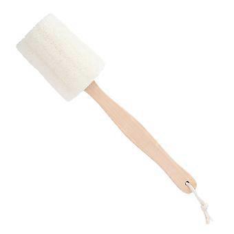 Exfoliating Loofah Bath Scrubber Brush with Wood Handle for Shower
