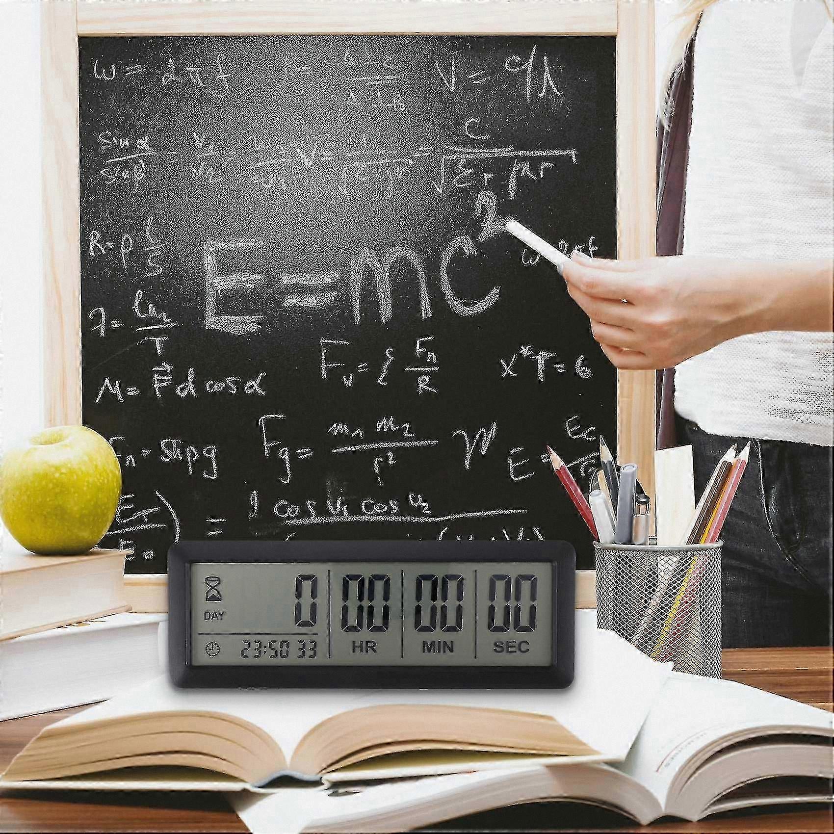 Large Digital Countdown Timer Clock - 999 Minute Count Down Timer for Graduation, Lab, Kitchen (Black)