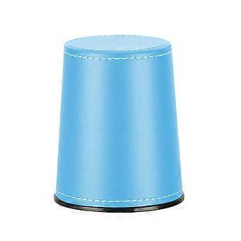 PU Leather Dices Cup Fashion Simple Dices Shaker Cup Flannel Interior Quiet Shaker Cup Clubs Entertainment Dices Cup  Sky Blue